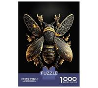 Jigsaw for Teenagers 1000 Pieces Black And Gold Bee Jigsaw for Adults Hands-on Game Precision Cutting Fun Activities at Home 52x38cm/1000pcs