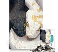 Jigsaw for Teenagers 1000 Pieces Black And White Snakes Premium Cut Fun Logic Skill Play Easy Time Play Christmas Art Display (38x26cm)