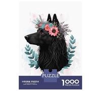 Jigsaw for Teenagers 1000 Pieces Black Sheepdog Watercolor Puzzles for Adults Toy Wall Decor Analysis And Logic Christmas Birthday Gifts 38x26cm/1000pcs