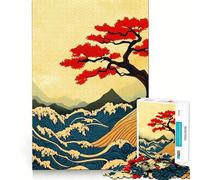 Jigsaw for Teenagers 1000 Pieces Bonsai Tree over The Waves Seamless Fit Art, Creative Skill Toy, Rest Time Play, Xmas Decor Gift (50x75cm)