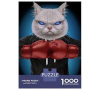 Jigsaw for Teenagers 1000 Pieces Boxer White Cat Puzzles for Adults Toy Wall Decor Analysis And Logic Christmas Birthday Gifts 38x26cm/1000pcs