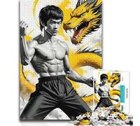 Jigsaw for Teenagers 1000 Pieces Bruce Lee Dragon Art Toys Educational Games Difficult Challenge Birthday Gift (38x52cm)