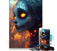 Jigsaw for Teenagers 1000 Pieces Burning Halloween Doll Flawless Edge Fun Mind Game Gift Cozy Fun Time Christmas Wall Art (38x52cm)