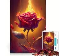 Jigsaw for Teenagers 1000 Pieces Burning Love V Tight Cut Fun Problem Solve Fun Relax Fun Time Christmas Art Display (50x75cm)