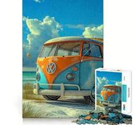 Jigsaw for Teenagers 1000 Pieces Bus On The Beach Tight Cut Fun Problem Solve Fun Relax Fun Time Christmas Art Display (50x75cm)