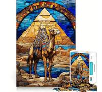 Jigsaw for Teenagers 1000 Pieces Camel Stained Glass Tight Cut Fun Problem Solve Fun Relax Fun Time Christmas Art Display (50x75cm)
