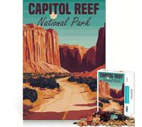 Jigsaw for Teenagers 1000 Pieces Capitol Reef National Park Poster Tight Cut Fun Problem Solve Fun Relax Fun Time Christmas Art Display (50x75cm)