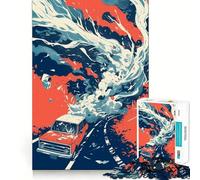 Jigsaw for Teenagers 1000 Pieces Car in A Whirlwind Tight Cut Fun Problem Solve Fun Relax Fun Time Christmas Art Display (38x52cm)