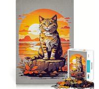 Jigsaw for Teenagers 1000 Pieces Cat And Flower Flawless Edge Fun Mind Game Gift Cozy Fun Time Christmas Wall Art (38x52cm)