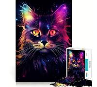Jigsaw for Teenagers 1000 Pieces Cat in Trippy Borderlands Tight Cut Fun Problem Solve Fun Relax Fun Time Christmas Art Display (38x52cm)