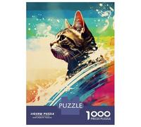 Jigsaw for Teenagers 1000 Pieces Cat Splash in Colors Puzzles for Adults Toy Wall Decor Analysis And Logic Christmas Birthday Gifts 52x38cm/1000pcs