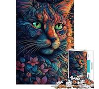 Jigsaw for Teenagers 1000 Pieces Cat Surrealism Colorful Fun Activities at Home Perfect Decoration Brain Teaser Game for 14+ Puzzle Game Offered (38x52cm)