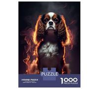Jigsaw for Teenagers 1000 Pieces Cavalier King Fire Puzzle for Adults Relaxing Games Birthday Present Fun at Home Activities, 52x38cm/1000pcs