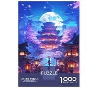 Jigsaw for Teenagers 1000 Pieces Celestial Sakura Temple Adult Jigsaw Puzzle Relaxing Games Improve Memory Challenging Game Gifts 38x26cm/1000pcs