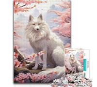 Jigsaw for Teenagers 1000 Pieces Cherry Blossom Wolf Challenging Game Toys Home Art Decor Birthday Gifts (size 38x26cm)