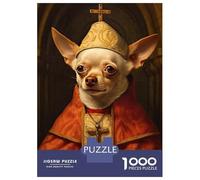 Jigsaw for Teenagers 1000 Pieces Chihuahua The Pope Jigsaw for Adults Hands-on Game Precision Cutting Fun Activities at Home 70x50cm/1000pcs