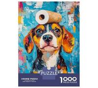 Jigsaw for Teenagers 1000 Pieces Colorful Beagle with Roll Adult Puzzles Toy Wall Decor Precision Cutting Unique Birthday And Xmas Gifts 70x50cm/1000pcs