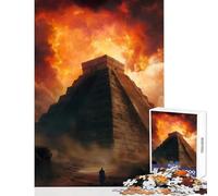 Jigsaw for Teenagers 1000 Pieces Corruption at Piramids Chichen Itza Puzzles for Teenagers Precision Cutting Difficult And Challenge Brainteaser Family Games (38x52cm)