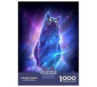 Jigsaw for Teenagers 1000 Pieces Cosmic Glowing Cat Jigsaw for Adults Hands-on Game Precision Cutting Fun Activities at Home 70x50cm/1000pcs