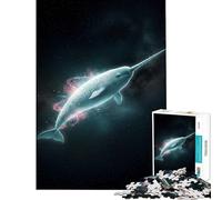 Jigsaw for Teenagers 1000 Pieces Cosmic Narwhal in Starry Space Educational Challenge Presents for Women Educational Game for Ages 14 And over (38X26CM)