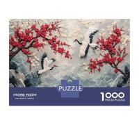 Jigsaw for Teenagers 1000 Pieces Cranes in Bloom Jigsaw for Adults Fun Games Staycation Kill Time Christmas Birthday Gifts 52x38cm/1000pcs
