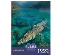 Jigsaw for Teenagers 1000 Pieces Crocodile in Turquoise Water Adult Jigsaw Puzzle Toy Wall Decor Improve Memory Christmas Birthday Gifts 38x26cm/1000pcs