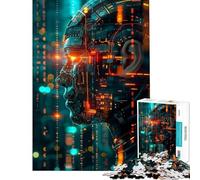 Jigsaw for Teenagers 1000 Pieces Cybernetic Head Help The Brain Exercise Home Decoration Impossible Game for Age 14+ Game (50x75cm)