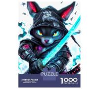 Jigsaw for Teenagers 1000 Pieces Cyberpunk Dachshund Dog Ninja Jigsaw for Adults Hands-on Game Precision Cutting Fun Activities at Home 52x38cm/1000pcs