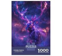 Jigsaw for Teenagers 1000 Pieces Deer Space Animal Puzzles for Adults Toy Wall Decor Analysis And Logic Christmas Birthday Gifts 52x38cm/1000pcs