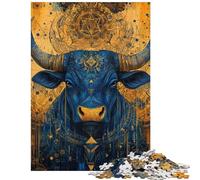 Jigsaw for Teenagers 1000 Pieces Divine Bull Artistry Hands-on Game Pattern Assembly Educational Toy Artists Collection, Fine Art Size 38x26cm