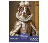 Jigsaw for Teenagers 1000 Pieces Dog in Royal Armor Puzzles for Adults Toy Wall Decor Analysis And Logic Christmas Birthday Gifts 70x50cm/1000pcs