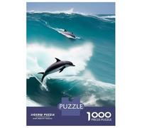 Jigsaw for Teenagers 1000 Pieces Dolphins Fishes in The Sea Jigsaw for Adults Hands-on Game Precision Cutting Fun Activities at Home 38x26cm/1000pcs