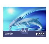 Jigsaw for Teenagers 1000 Pieces Dolphins Freedom Adult Jigsaw Puzzle Relaxing Games Precision Cutting Fun at Home Activities, 38x26cm/1000pcs