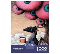 Jigsaw for Teenagers 1000 Pieces Dragon with Coffee Under Eye-Trees Adult Jigsaw Puzzle Relaxing Games Improve Memory Challenging Game Gifts 52x38cm/1000pcs