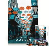 Jigsaw for Teenagers 1000 Pieces Dublin Road City Exact Edge Art Logic Fun Toy Cozy Time Game Birthday Decor Gift (50x75cm)