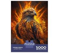 Jigsaw for Teenagers 1000 Pieces Eagle in Flames Adult Jigsaw Puzzle Relaxing Games Difficult Challenge Christmas Birthday Gifts 70x50cm/1000pcs