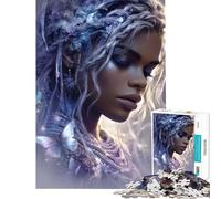 Jigsaw for Teenagers 1000 Pieces Ethereal Woman with Butterflies And Flowers Help The Brain Exercise Home Decoration Impossible Game for Age 14+ Game (38x26cm)