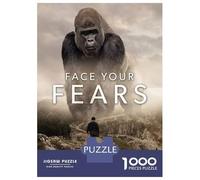 Jigsaw for Teenagers 1000 Pieces Face Your Fears Gorilla Jigsaw for Adults Hands-on Game Precision Cutting Fun Activities at Home 70x50cm/1000pcs