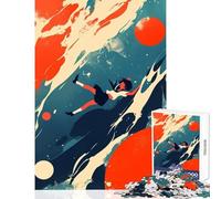 Jigsaw for Teenagers 1000 Pieces Falling Through Space Jigsaw for Teenagers Pattern Assembly Every Piece Is Unique - Unique Birthday And Gifts (38x52cm)