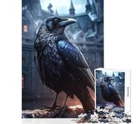 Jigsaw for Teenagers 1000 Pieces Fantasy Raven Under Rain Puzzles for Teenagers Precision Cutting Difficult And Challenge Brainteaser Family Games (50x75cm)