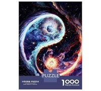 Jigsaw for Teenagers 1000 Pieces Fire And Ice Yin And Yang Adult Jigsaw Puzzle Relaxing Games Difficult Challenge Christmas Birthday Gifts 52x38cm/1000pcs