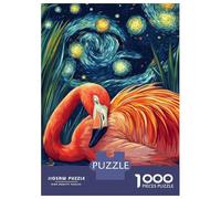 Jigsaw for Teenagers 1000 Pieces Flamingo Night Sky Jigsaw for Adults Hands-on Game Precision Cutting Fun Activities at Home 52x38cm/1000pcs