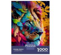 Jigsaw for Teenagers 1000 Pieces Floral Lion Adult Jigsaw Puzzle Relaxing Games Improve Memory Challenging Game Gifts 52x38cm/1000pcs