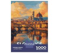 Jigsaw for Teenagers 1000 Pieces Florence Cityscape with Ponte Vecchio Jigsaw for Adults Relaxing Games Birthday Present Christmas Birthday Gifts 52x38cm/1000pcs