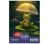 Jigsaw for Teenagers 1000 Pieces Frog in The Rain Jigsaw for Adults Hands-on Game Precision Cutting Fun Activities at Home 70x50cm/1000pcs