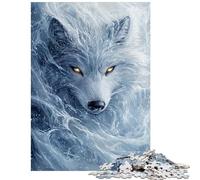 Jigsaw for Teenagers 1000 Pieces Frozen Wolf's Gaze Hands-on Game Pattern Assembly Educational Toy Artists Collection, Fine Art Size 38x52cm