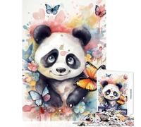 Jigsaw for Teenagers 1000 Pieces Funny Little Panda Bear Jigsaw for Teenagers Pattern Assembly Every Piece Is Unique - Unique Birthday And Gifts (38x52cm)