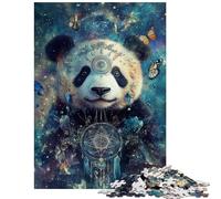 Jigsaw for Teenagers 1000 Pieces Galactic Panda Dreamcatcher Hands-on Game Pattern Assembly Educational Toy Artists Collection, Fine Art Size 75x50cm