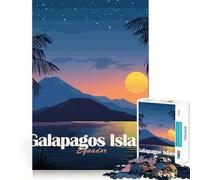 Jigsaw for Teenagers 1000 Pieces Galapagos Island, Ecuador at Sunset Tight Fit Play Brain Teasing Play Leisure Fun Time Christmas Art Gift (38x26cm)