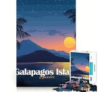 Jigsaw for Teenagers 1000 Pieces Galapagos Island, Ecuador at Sunset Tight Fit Play Brain Teasing Play Leisure Fun Time Christmas Art Gift (38x52cm)